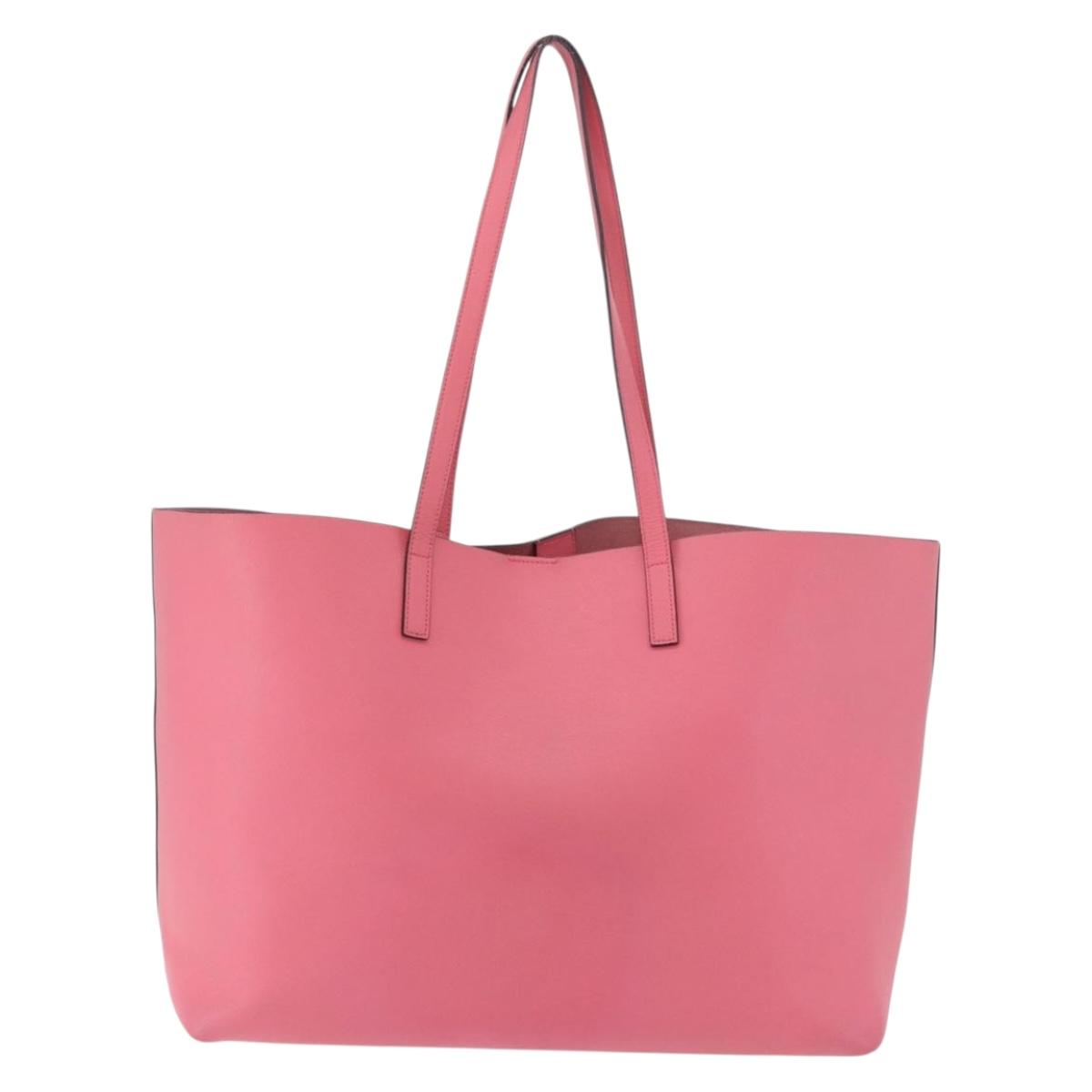 SAINT LAURENT Tote Bag Leather Pink Gold Tone 394195 Auth 198337V