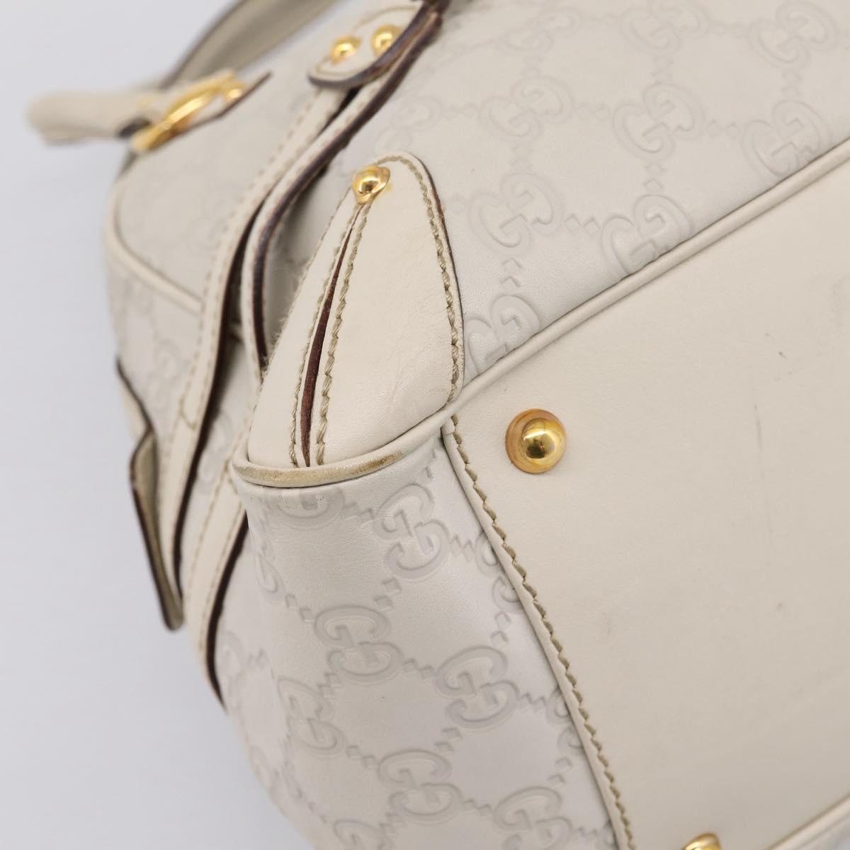 GUCCI GG Canvas Guccissima Horsebit Bamboo Bag Leather Ivory 159398 Auth 198338V