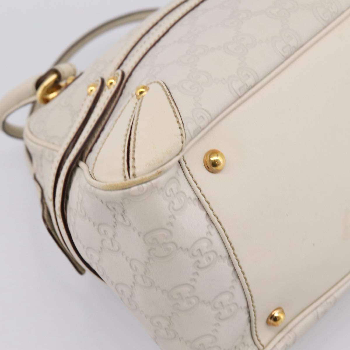 GUCCI GG Canvas Guccissima Horsebit Bamboo Bag Leather Ivory 159398 Auth 198338V