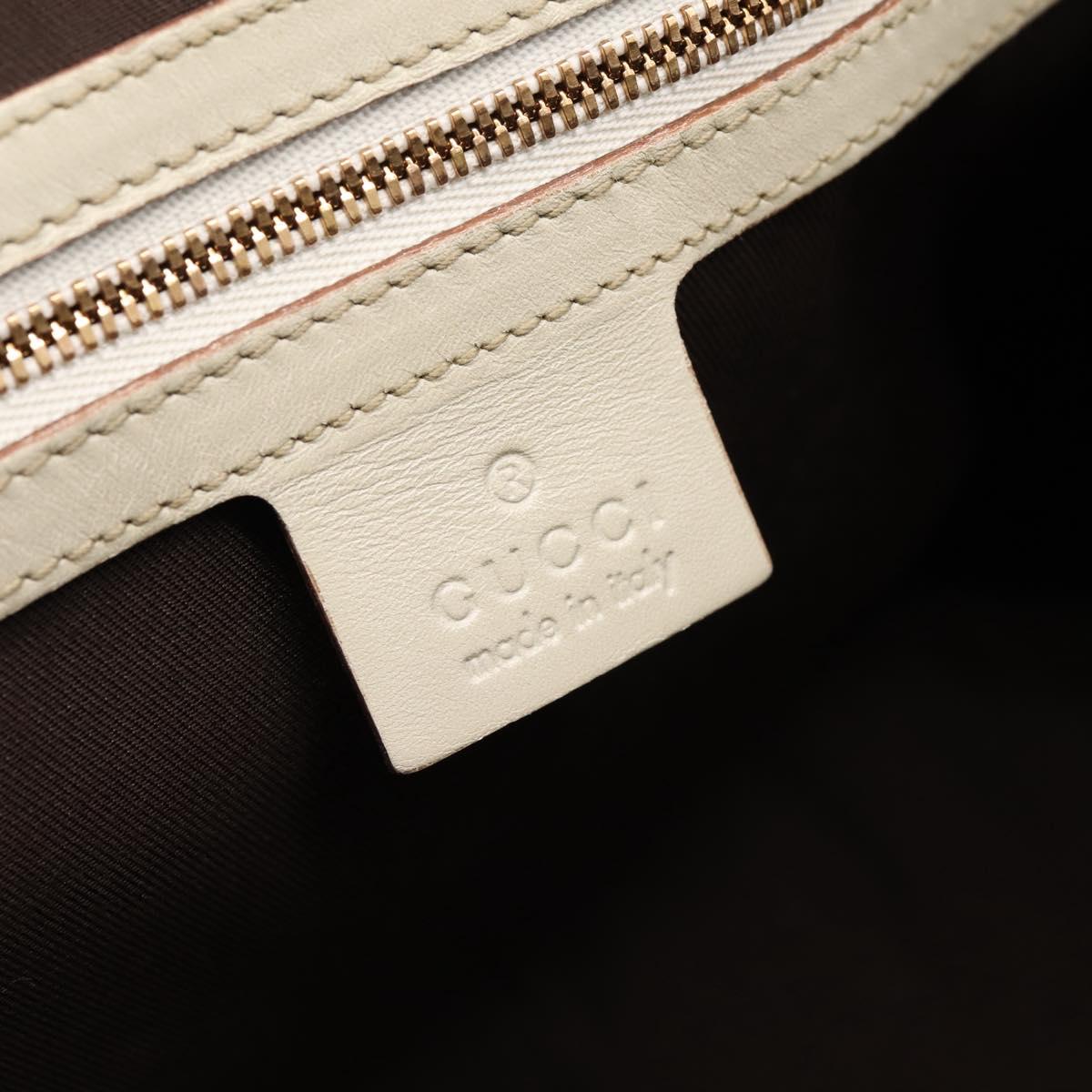 GUCCI GG Canvas Guccissima Horsebit Bamboo Bag Leather Ivory 159398 Auth 198338V