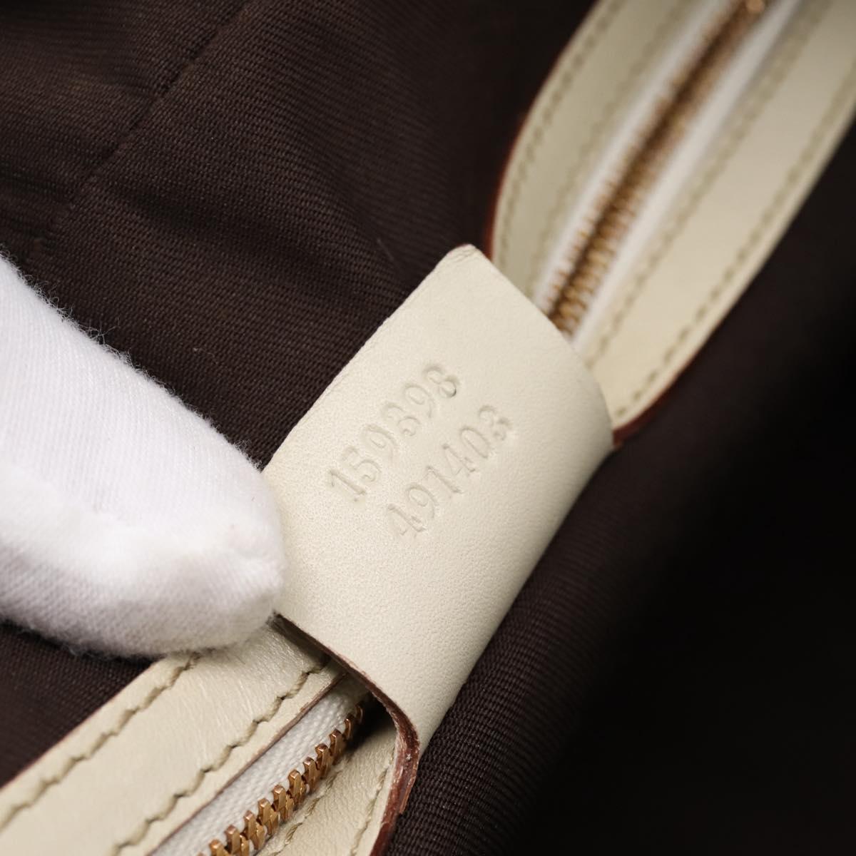 GUCCI GG Canvas Guccissima Horsebit Bamboo Bag Leather Ivory 159398 Auth 198338V