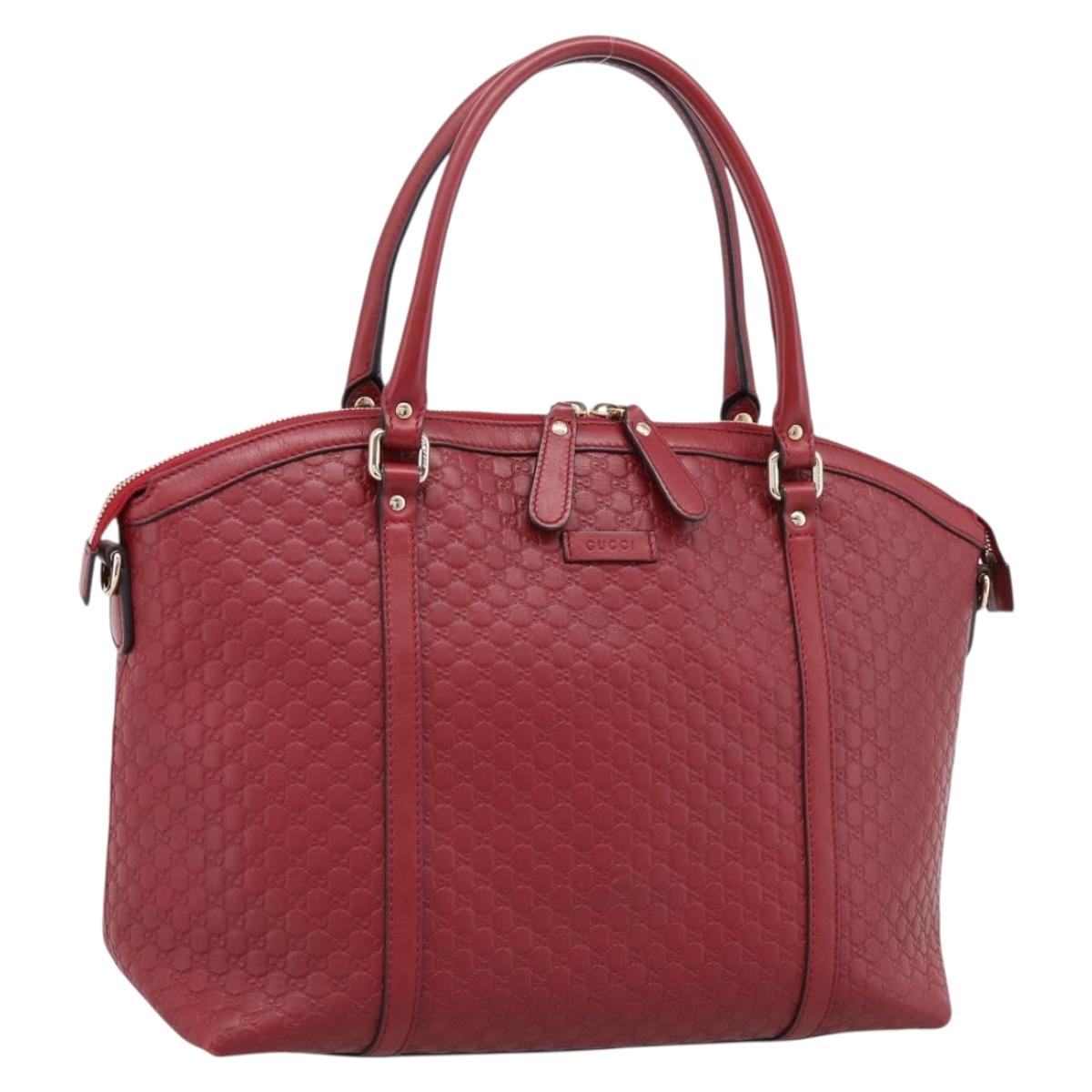 GUCCI Micro GuccissimaGG Hand Bag Leather Red Gold Tone 449657 Auth 198339V
