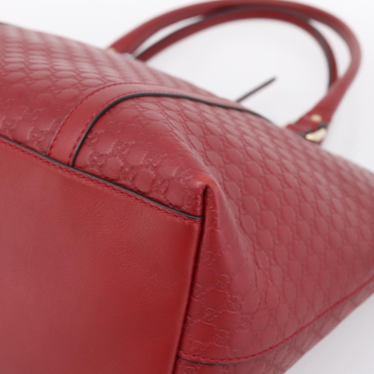 GUCCI Micro GuccissimaGG Hand Bag Leather Red Gold Tone 449657 Auth 198339V