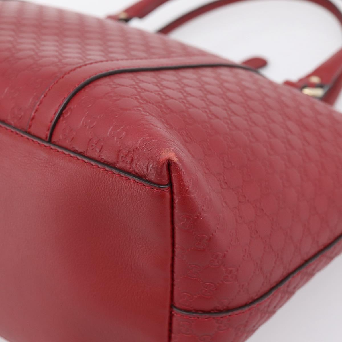 GUCCI Micro GuccissimaGG Hand Bag Leather Red Gold Tone 449657 Auth 198339V