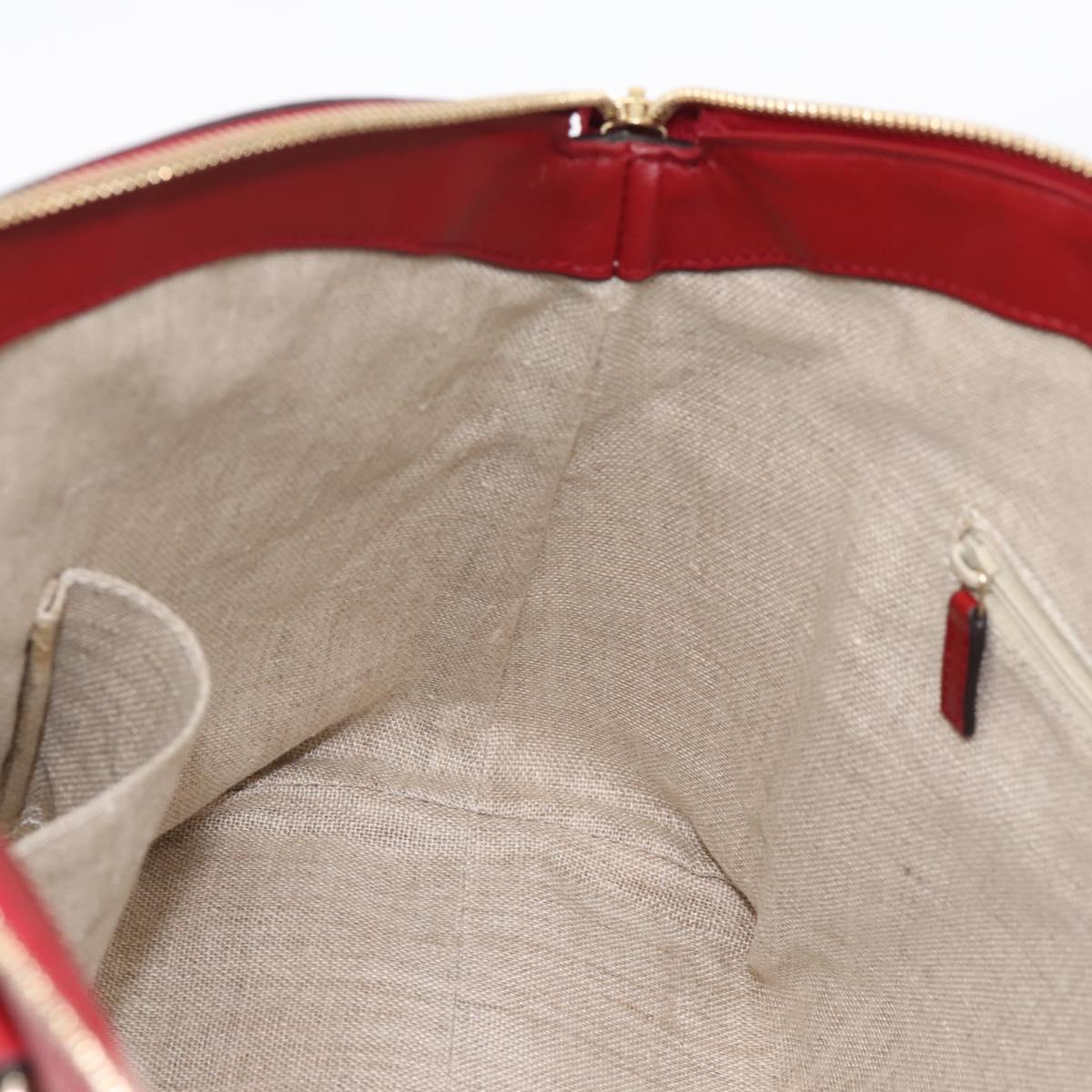 GUCCI Micro GuccissimaGG Hand Bag Leather Red Gold Tone 449657 Auth 198339V