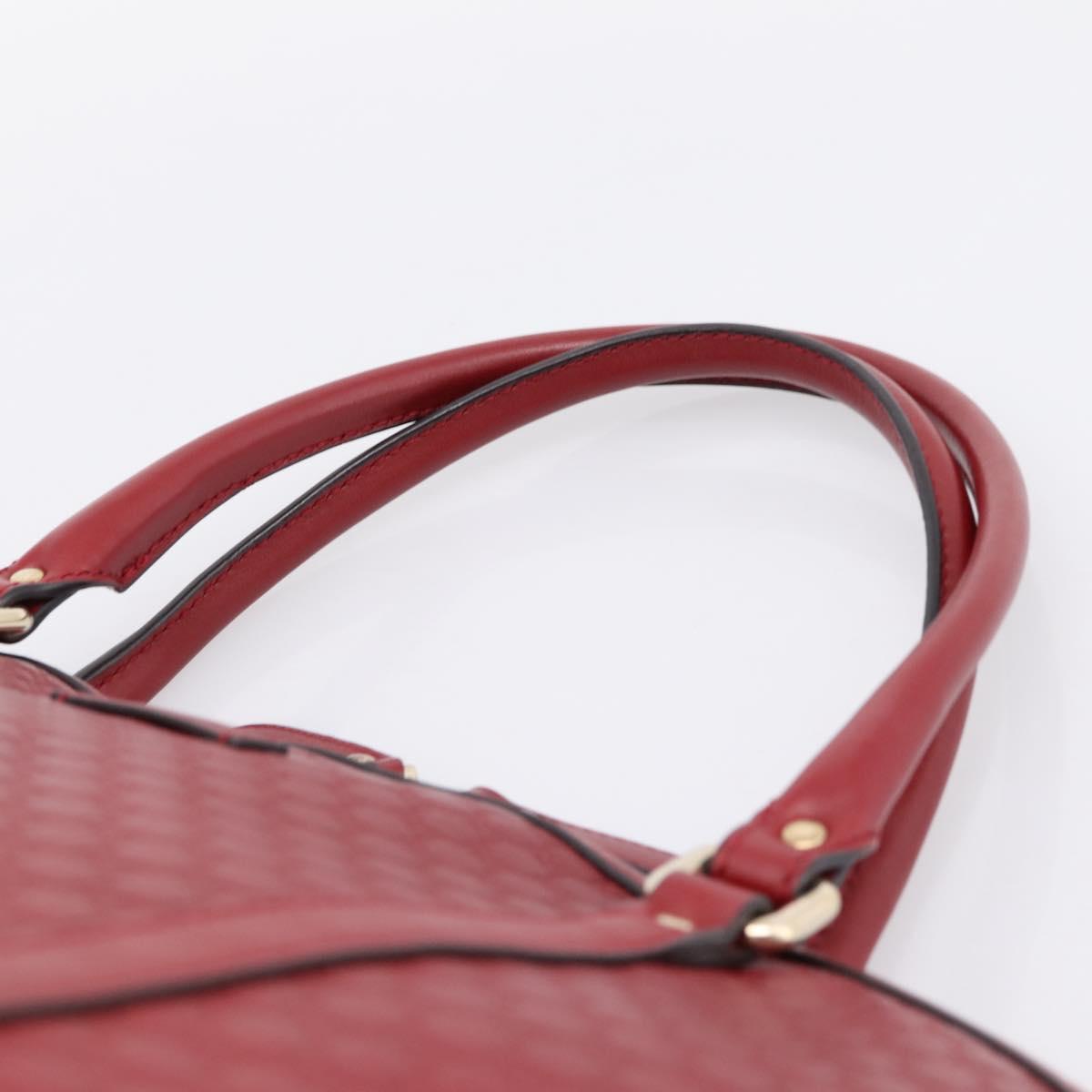 GUCCI Micro GuccissimaGG Hand Bag Leather Red Gold Tone 449657 Auth 198339V