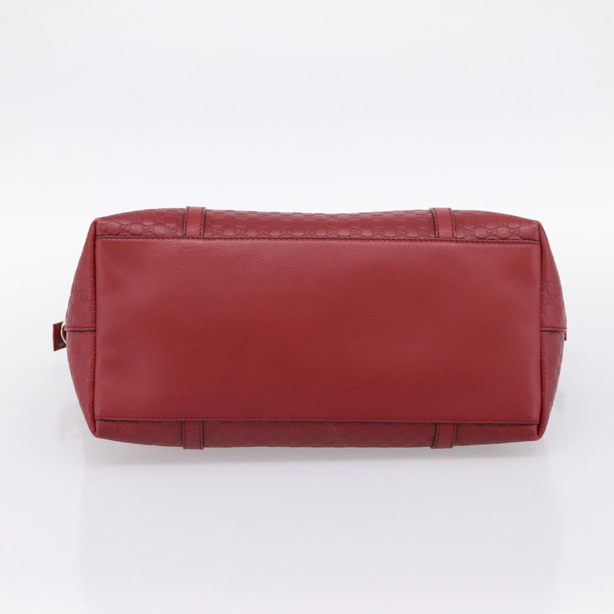 GUCCI Micro GuccissimaGG Hand Bag Leather Red Gold Tone 449657 Auth 198339V