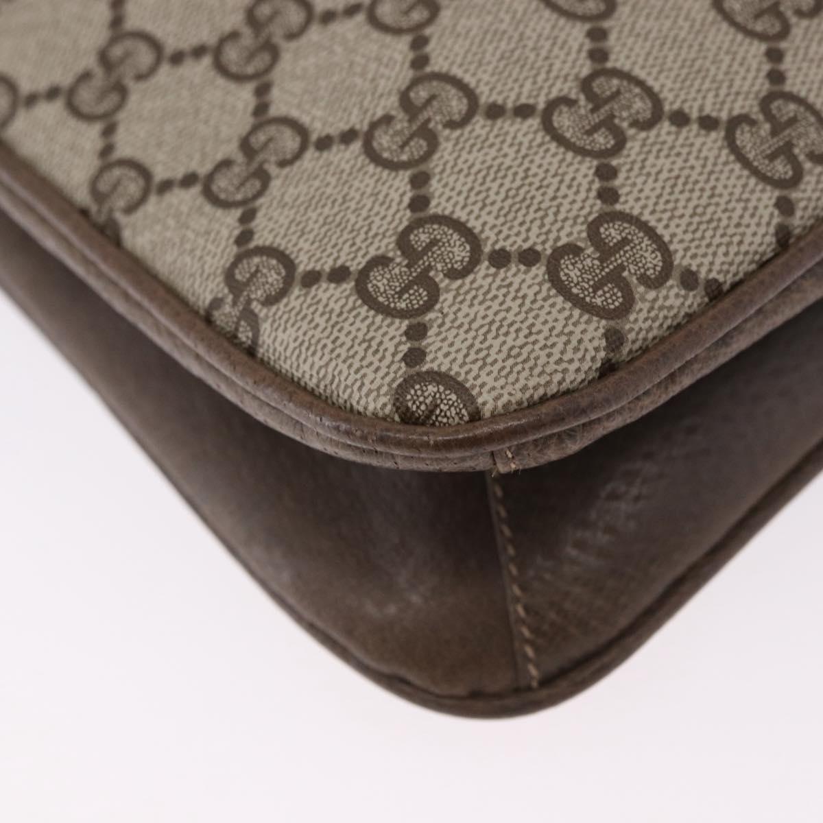 GUCCI GG Supreme Tote Bag PVC Leather Beige Gold Tone 86 02 021 Auth 198358