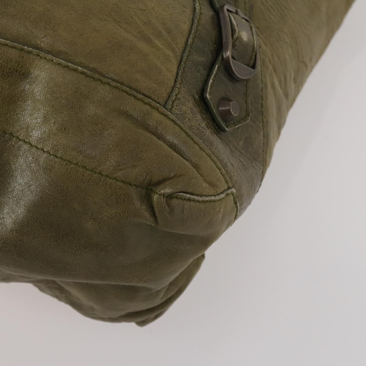 BALENCIAGA The Day Shoulder Bag Leather Khaki 140442 Auth 198360