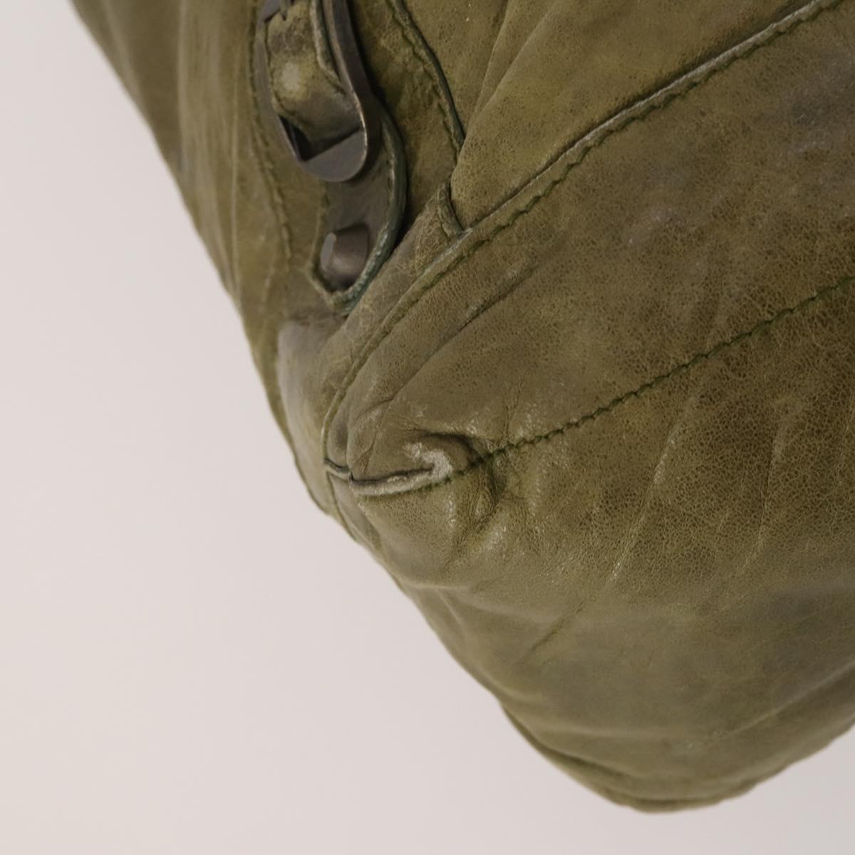 BALENCIAGA The Day Shoulder Bag Leather Khaki 140442 Auth 198360