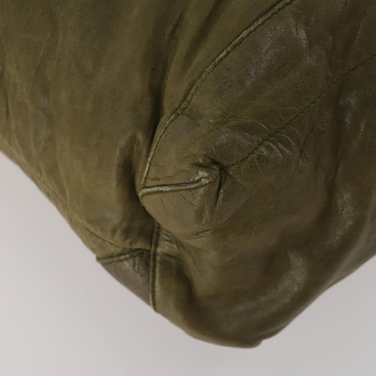 BALENCIAGA The Day Shoulder Bag Leather Khaki 140442 Auth 198360