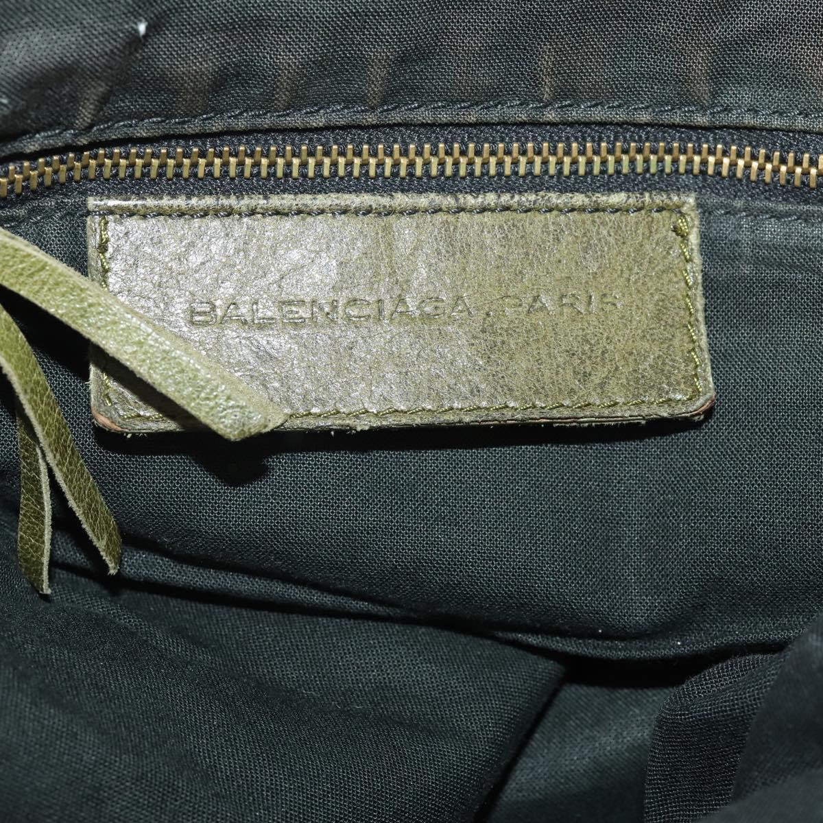 BALENCIAGA The Day Shoulder Bag Leather Khaki 140442 Auth 198360
