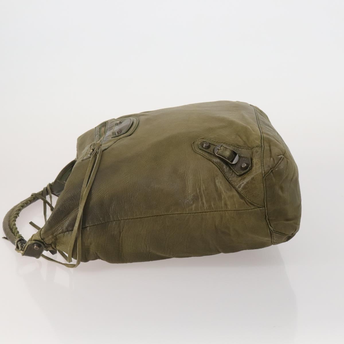 BALENCIAGA The Day Shoulder Bag Leather Khaki 140442 Auth 198360