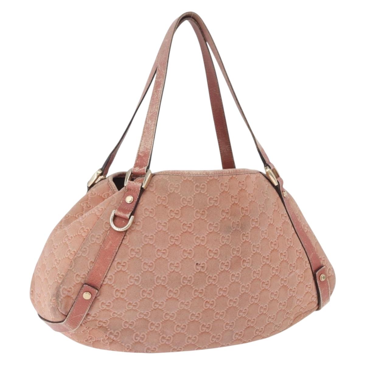 GUCCI GuccissimaGG Abby Sookie Tote Bag Suede Pink Gold Tone 130736 Auth 198365