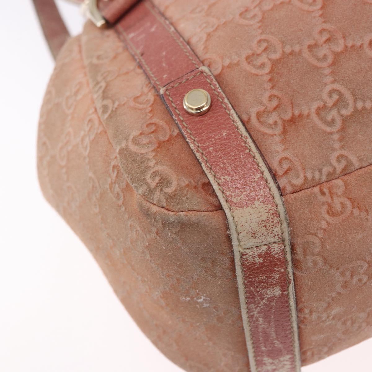 GUCCI GuccissimaGG Abby Sookie Tote Bag Suede Pink Gold Tone 130736 Auth 198365