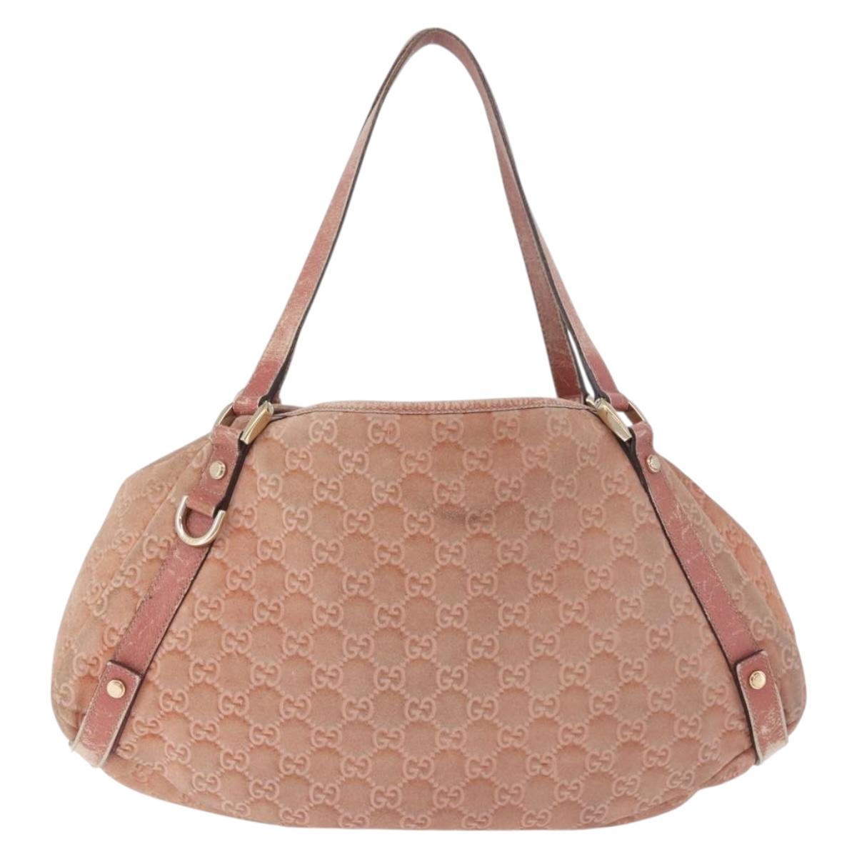 GUCCI GuccissimaGG Abby Sookie Tote Bag Suede Pink Gold Tone 130736 Auth 198365