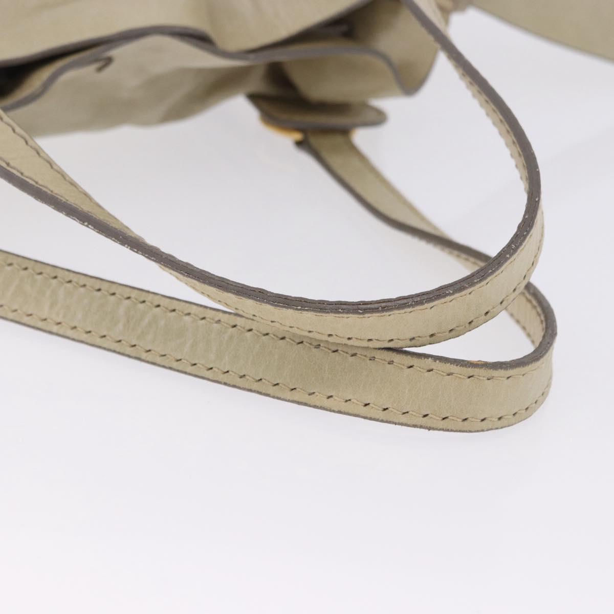 Miu Miu Tote Bag Vitello Lux Leather Beige Gold Auth 198369M