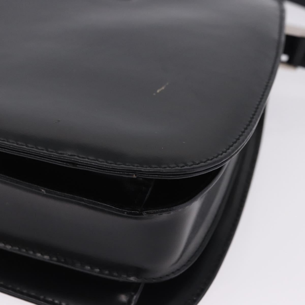 GUCCI Shoulder Bag Patent Black Silver 007 2046 Auth 198371