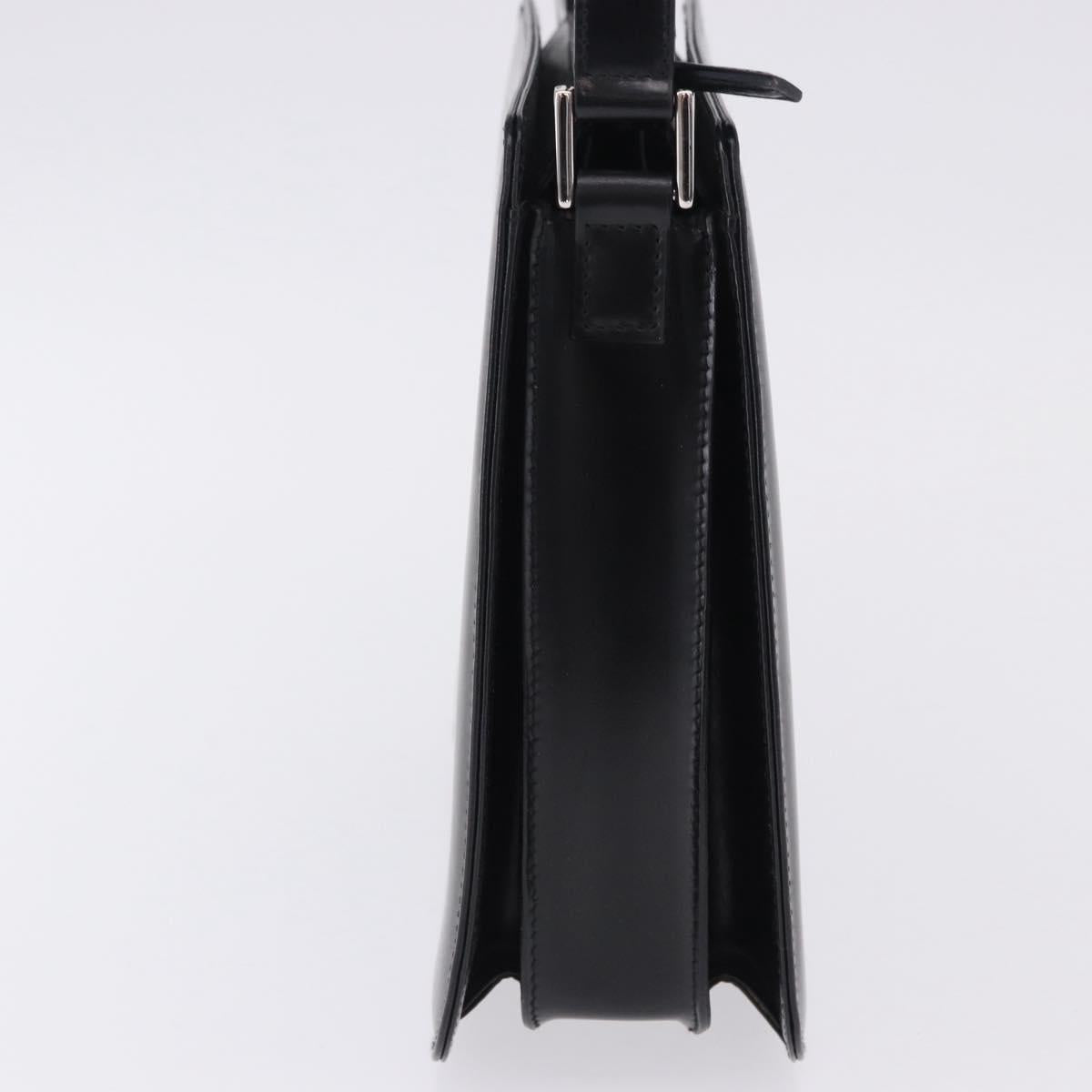 GUCCI Shoulder Bag Patent Black Silver 007 2046 Auth 198371