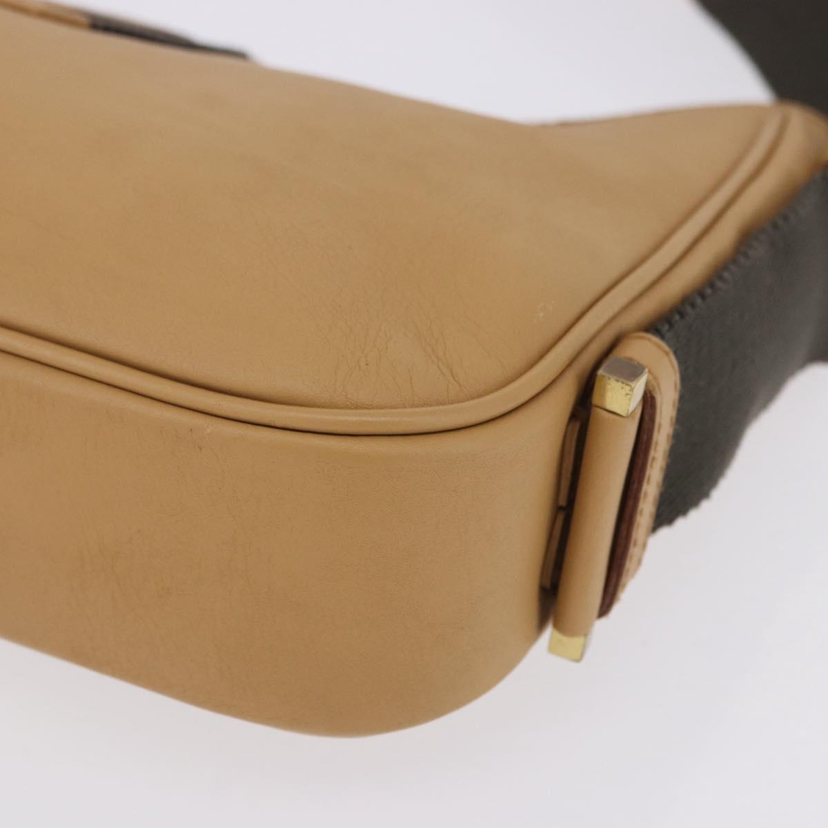 GUCCI Jackie Shoulder Bag Leather Beige Gold Tone 92786 Auth 198372A
