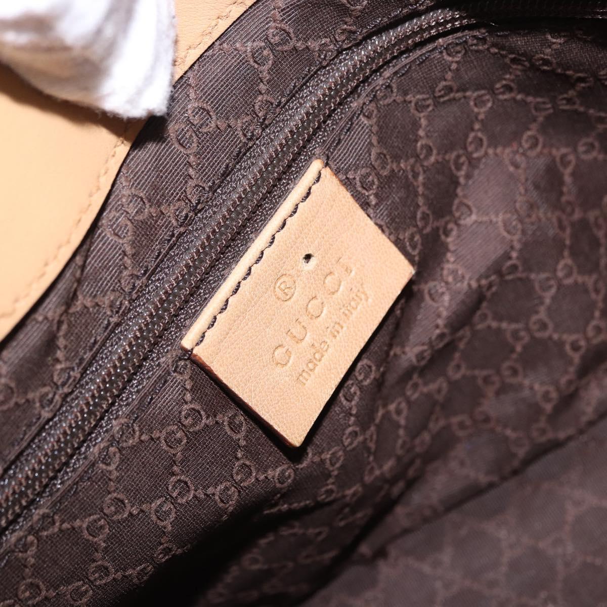GUCCI Jackie Shoulder Bag Leather Beige Gold Tone 92786 Auth 198372A
