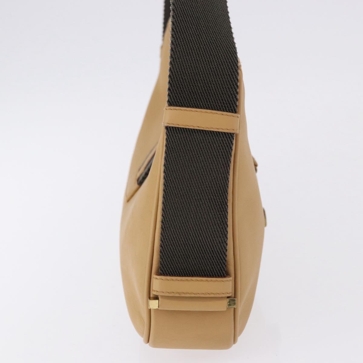 GUCCI Jackie Shoulder Bag Leather Beige Gold Tone 92786 Auth 198372A