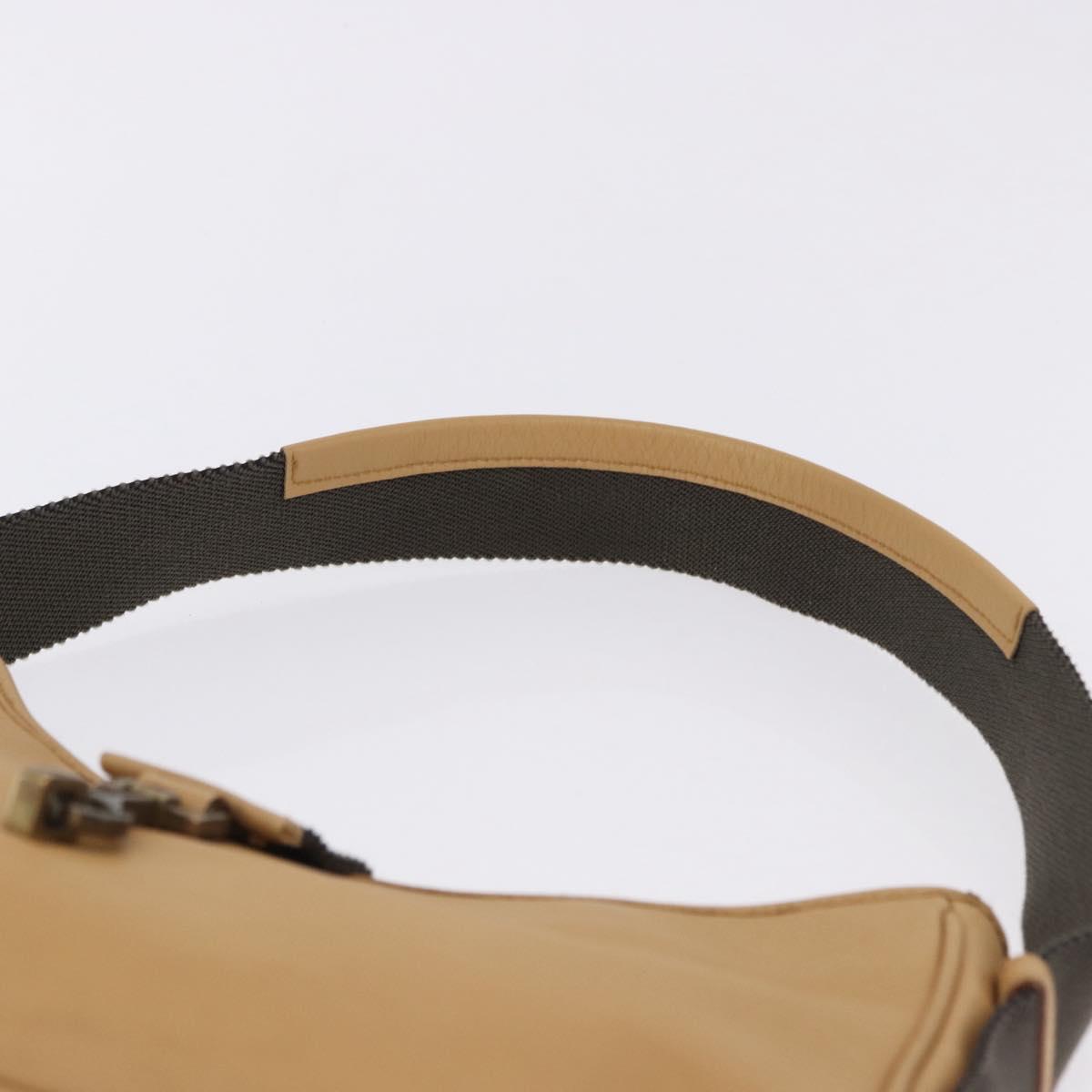 GUCCI Jackie Shoulder Bag Leather Beige Gold Tone 92786 Auth 198372A