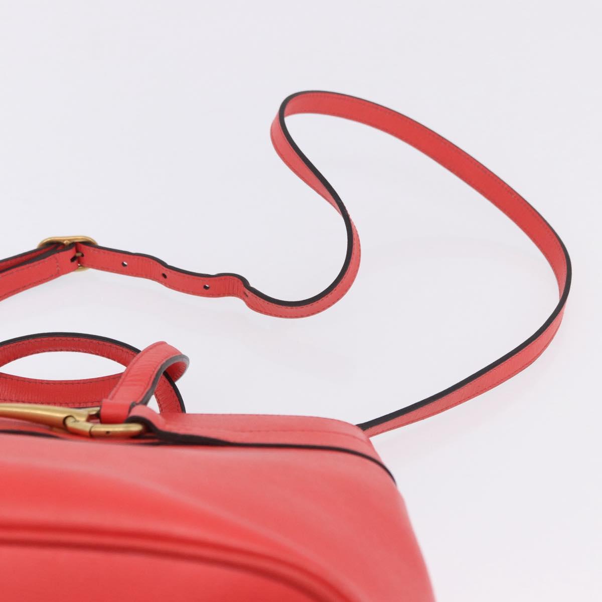 GUCCI Hand Bag Leather 2way Red Gold 319795 Auth 198375V