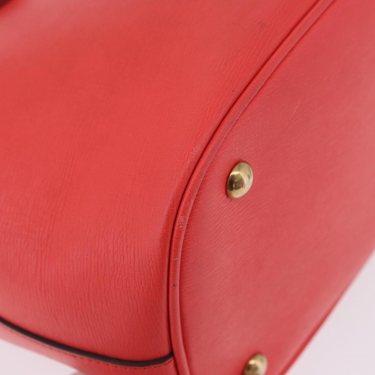 GUCCI Hand Bag Leather 2way Red Gold 319795 Auth 198375V