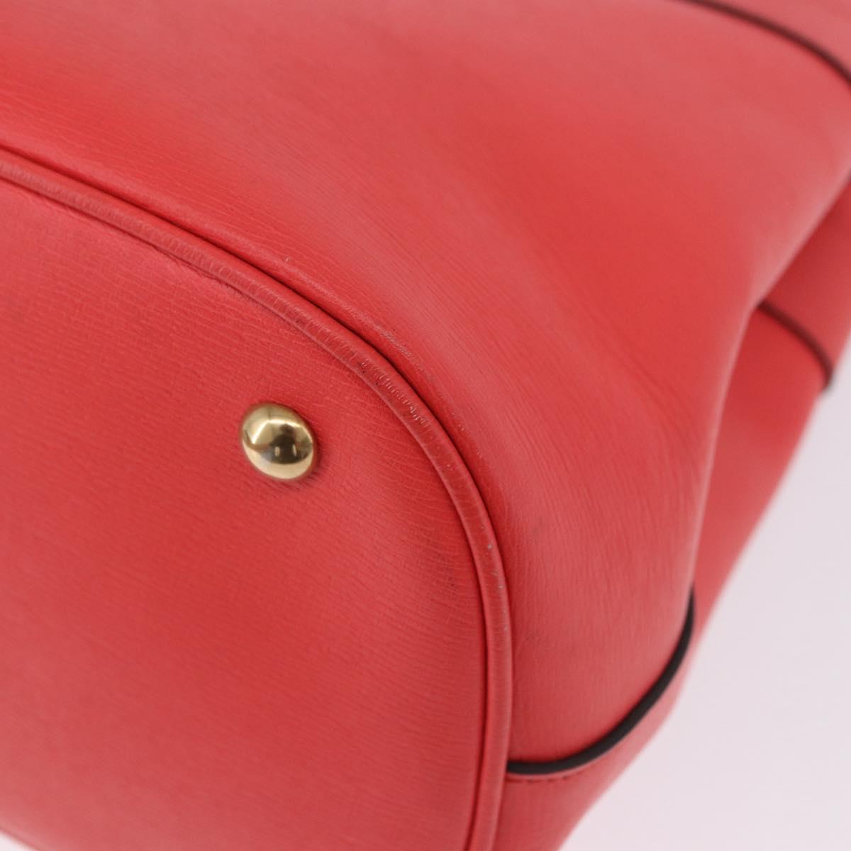 GUCCI Hand Bag Leather 2way Red Gold 319795 Auth 198375V