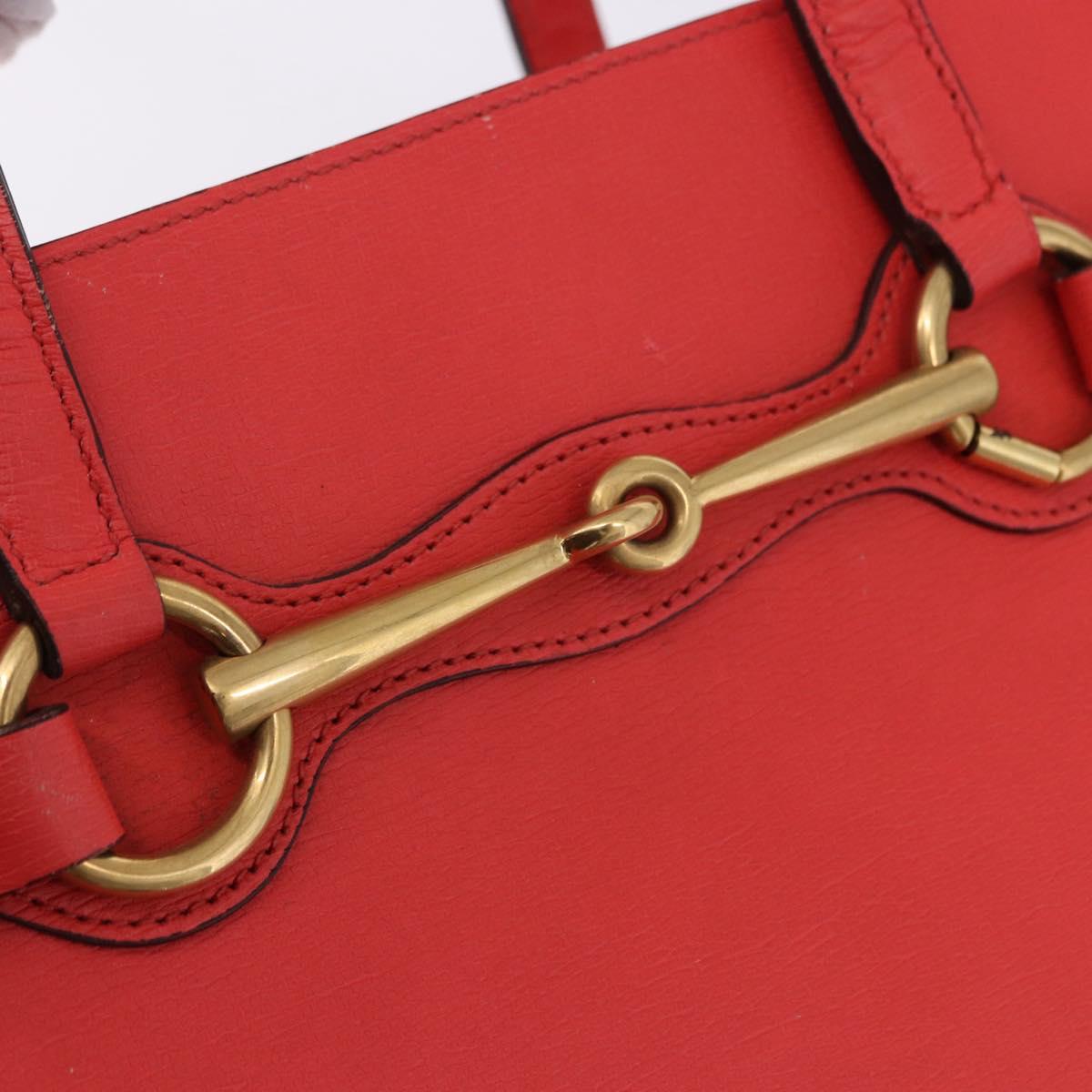 GUCCI Hand Bag Leather 2way Red Gold 319795 Auth 198375V