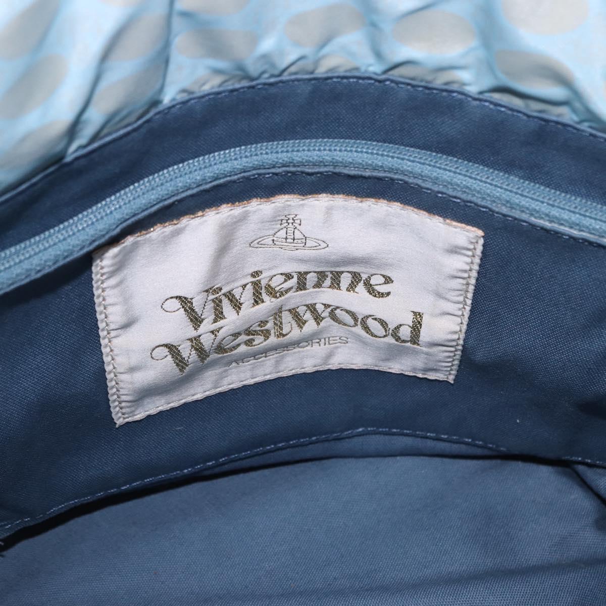 Vivienne Westwood Hand Bag Straw Light Blue Beige Auth 198376