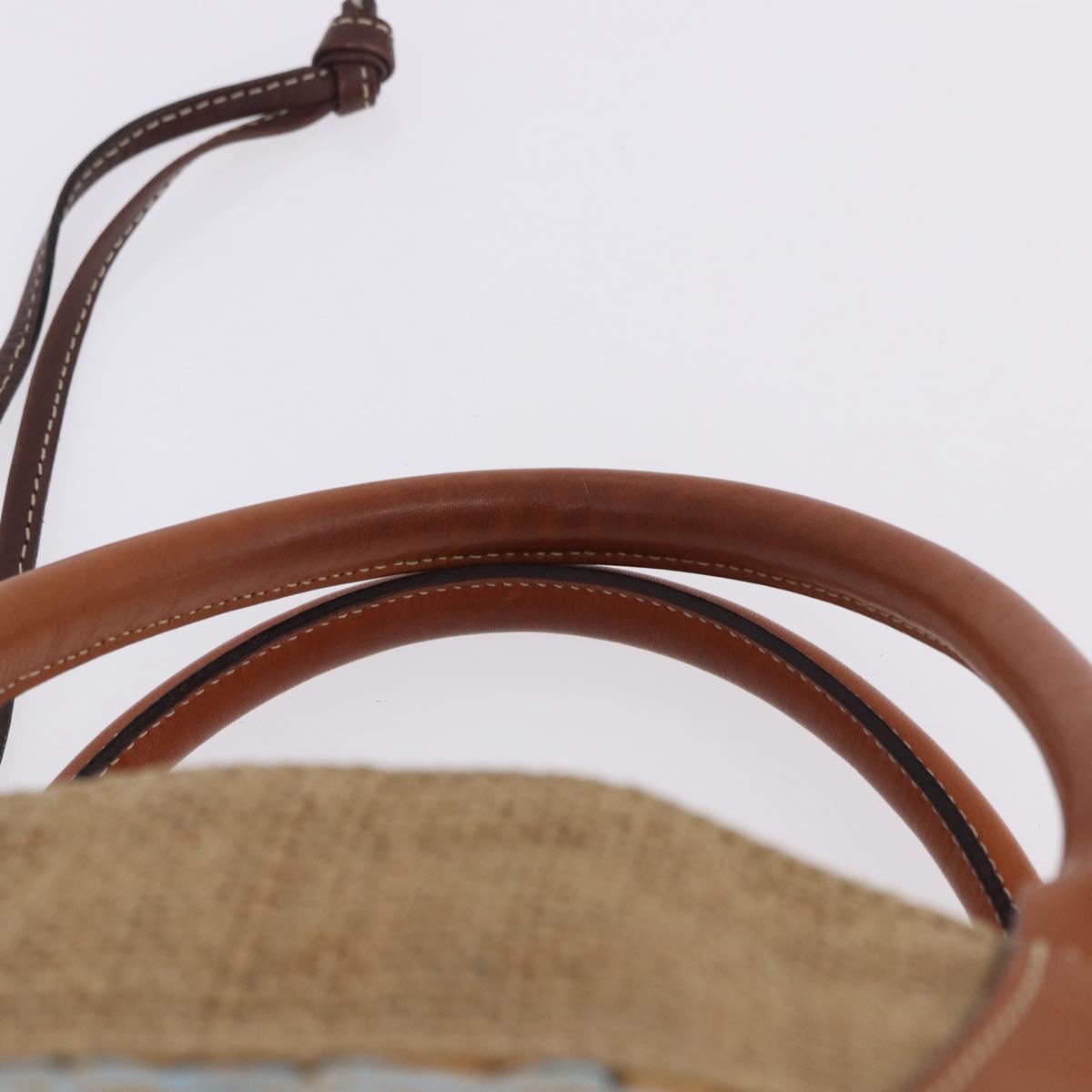 Vivienne Westwood Hand Bag Straw Light Blue Beige Auth 198376