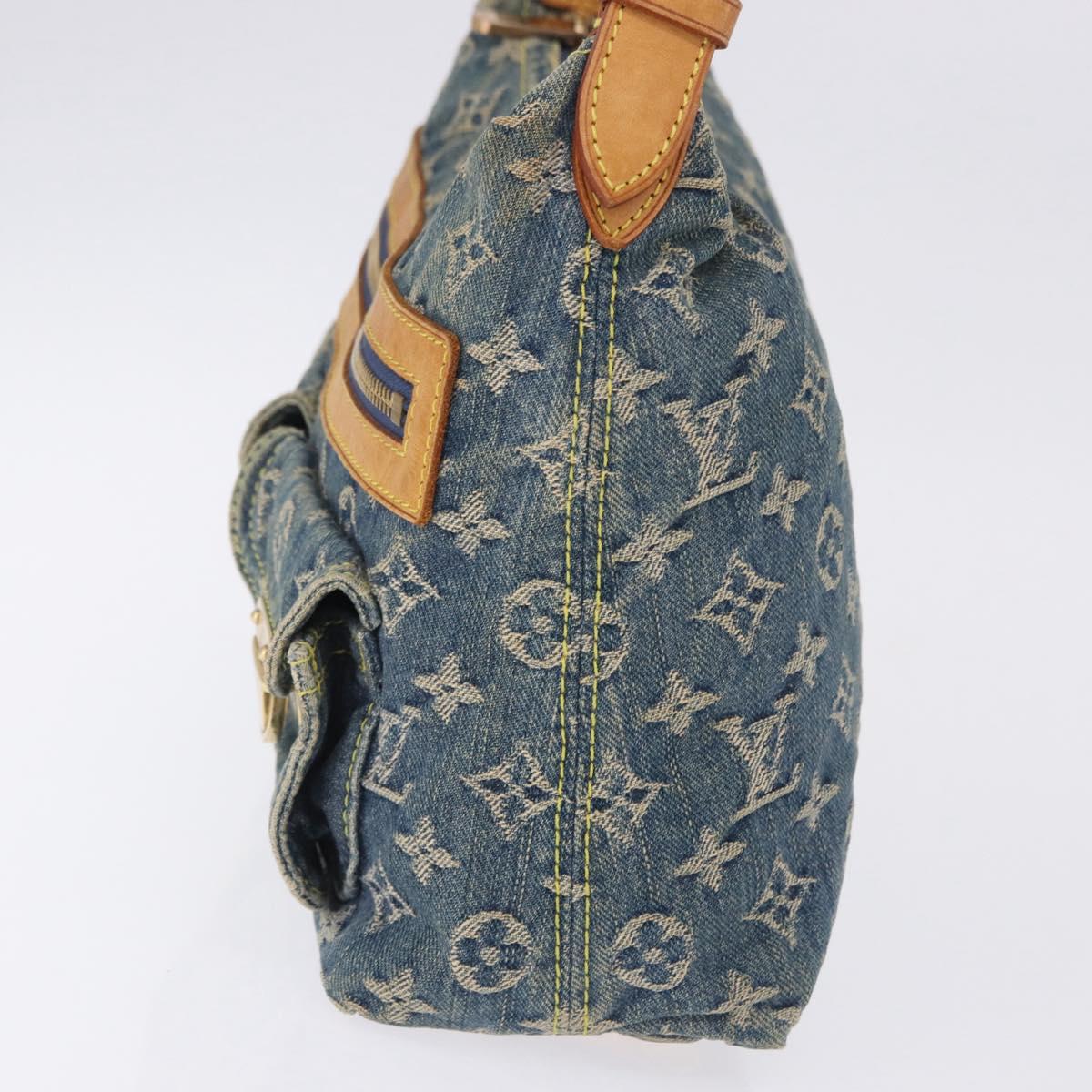 LOUIS VUITTON Monogram Denim Buggy PM Shoulder Bag Blue M95049 LV Auth 198378V