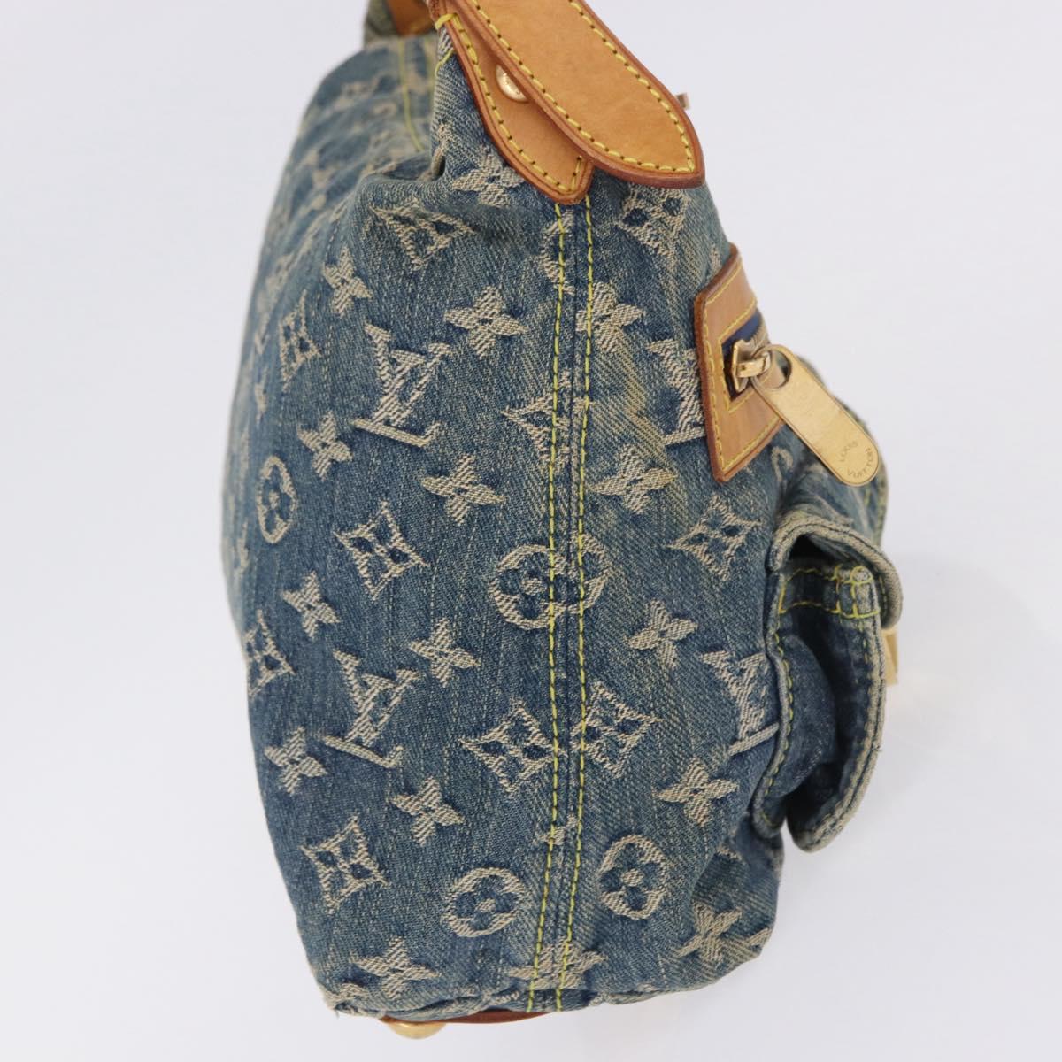 LOUIS VUITTON Monogram Denim Buggy PM Shoulder Bag Blue M95049 LV Auth 198378V