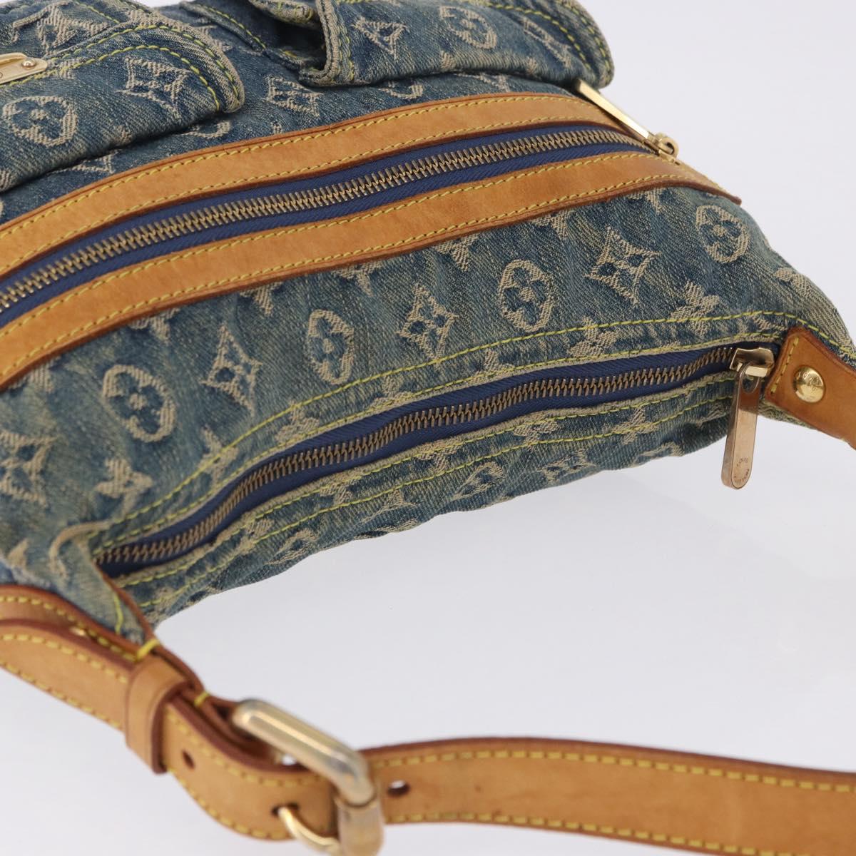LOUIS VUITTON Monogram Denim Buggy PM Shoulder Bag Blue M95049 LV Auth 198378V