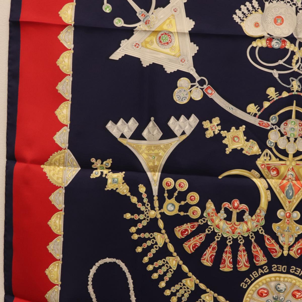 HERMES Carre 90 Scarf Silk Navy Auth 198381M