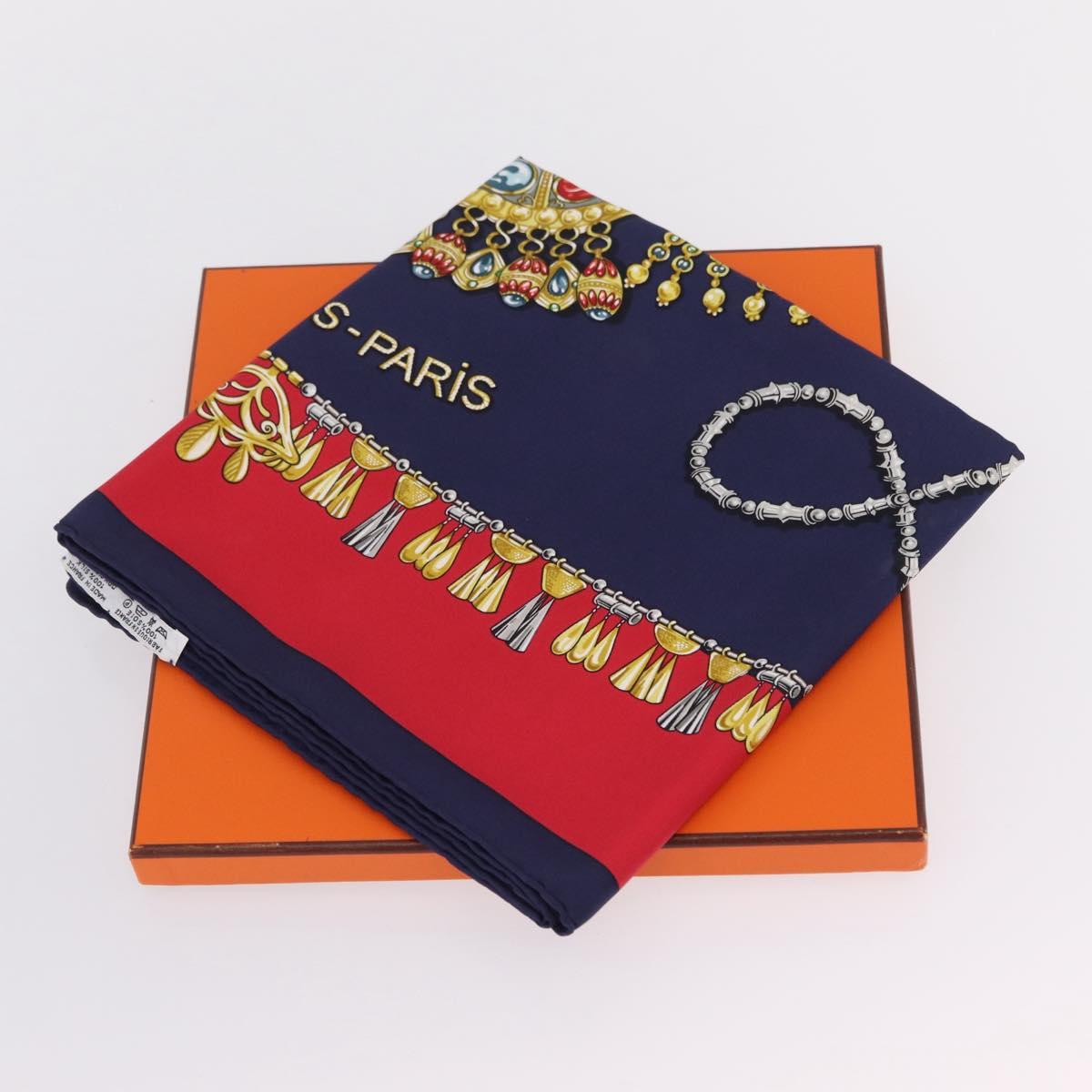 HERMES Carre 90 Scarf Silk Navy Auth 198381M