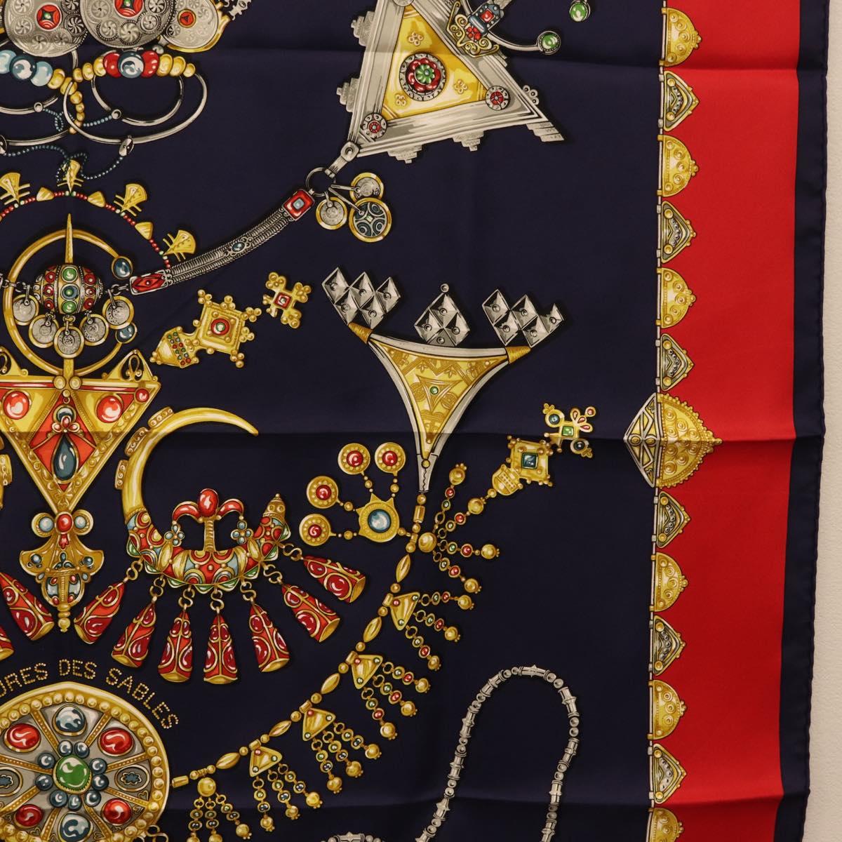HERMES Carre 90 Scarf Silk Navy Auth 198381M