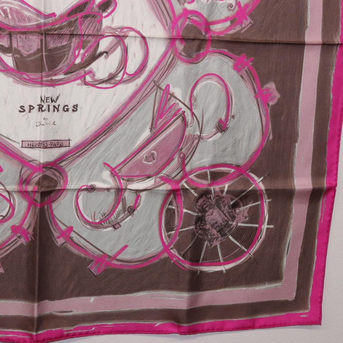 HERMES Carre 90 Scarf Silk Pink Auth 198386M