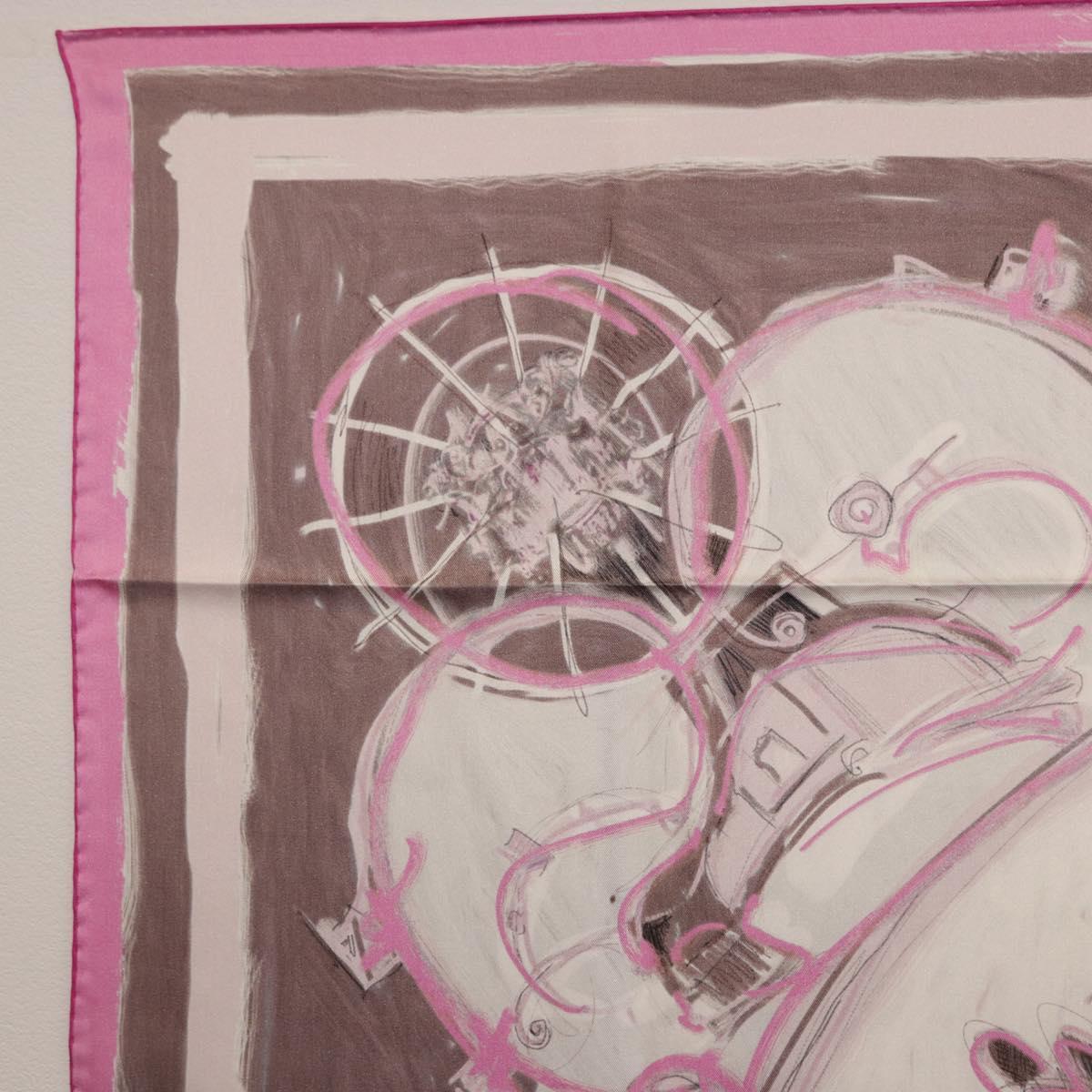 HERMES Carre 90 Scarf Silk Pink Auth 198386M