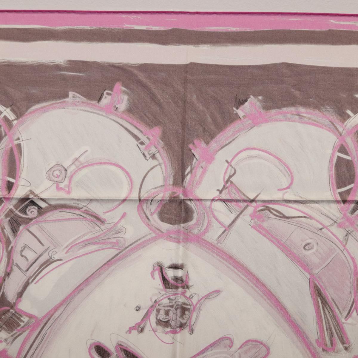 HERMES Carre 90 Scarf Silk Pink Auth 198386M