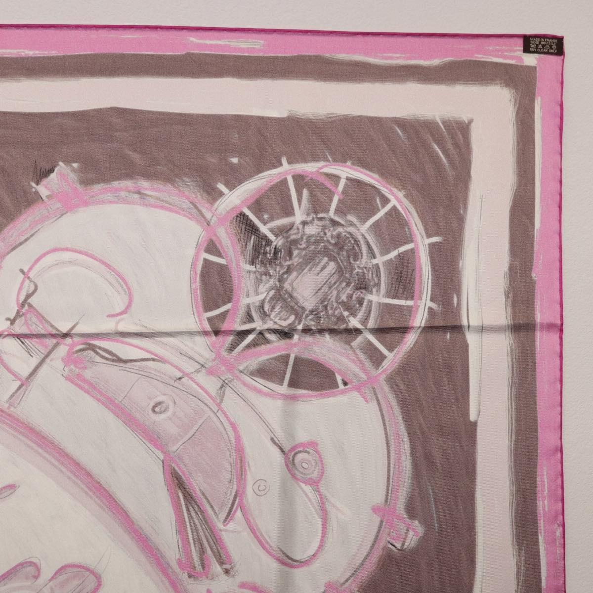 HERMES Carre 90 Scarf Silk Pink Auth 198386M