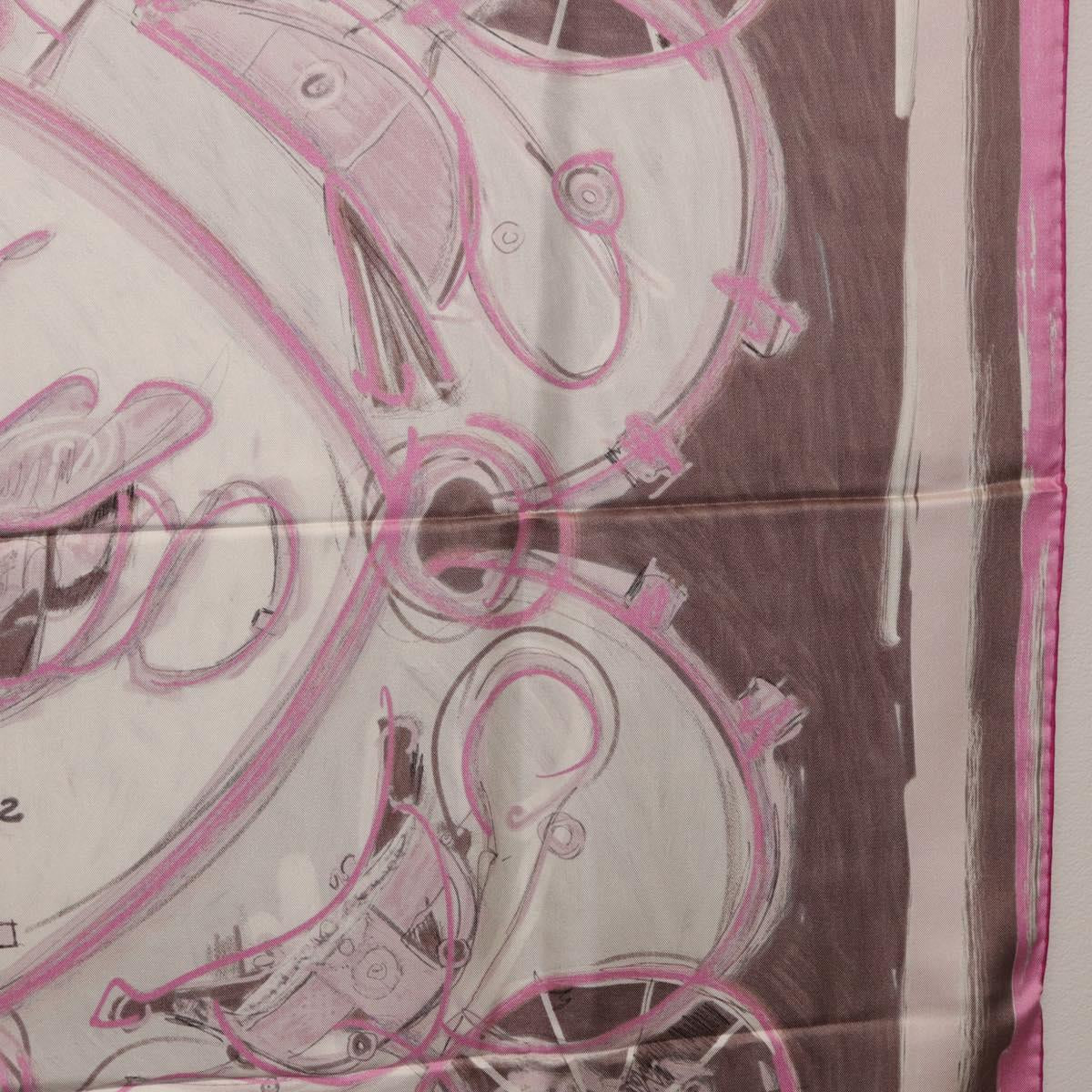 HERMES Carre 90 Scarf Silk Pink Auth 198386M