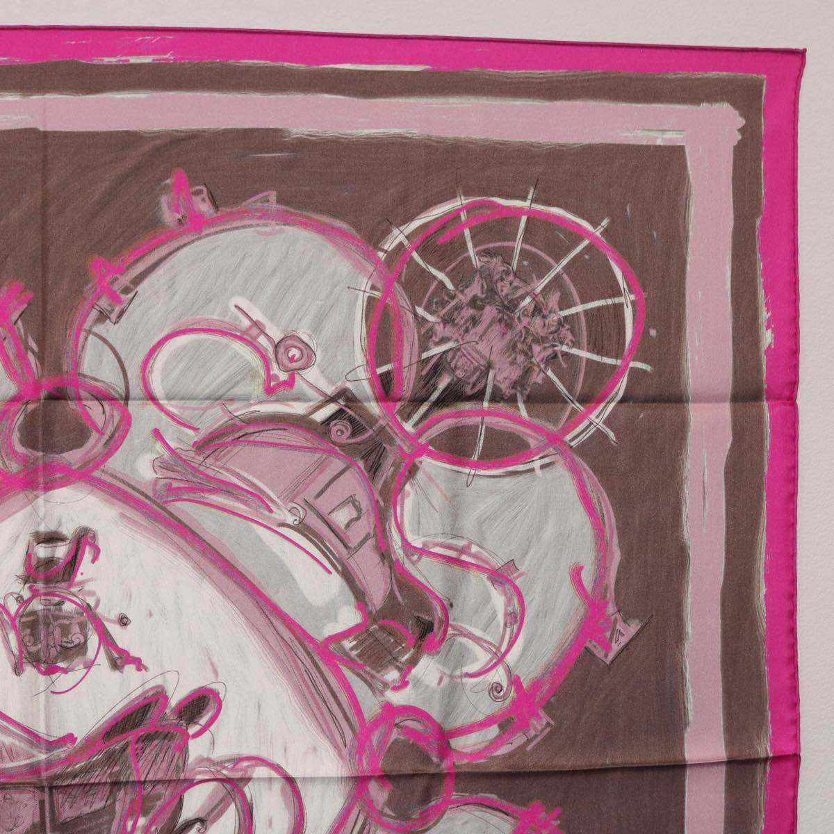 HERMES Carre 90 Scarf Silk Pink Auth 198386M