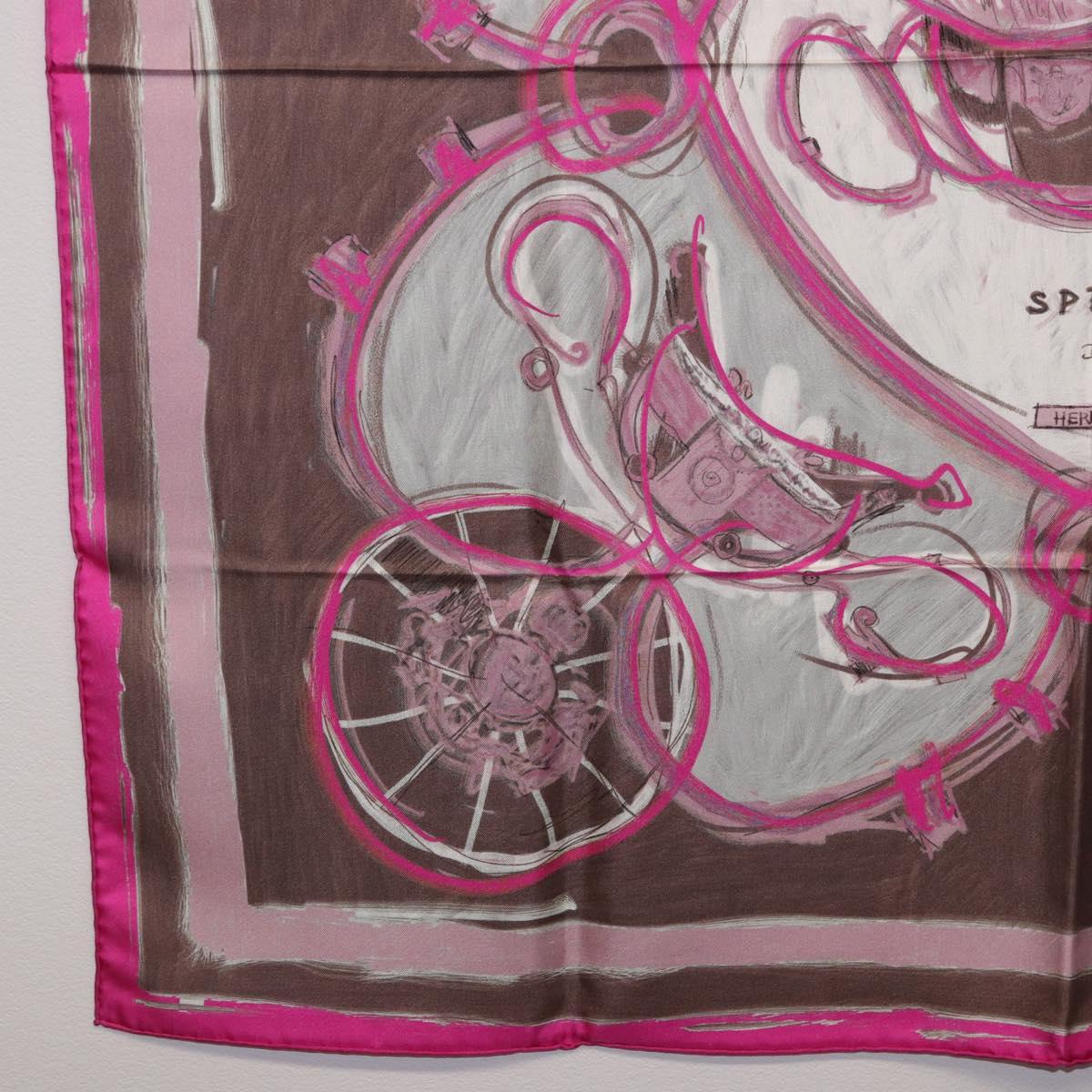 HERMES Carre 90 Scarf Silk Pink Auth 198386M