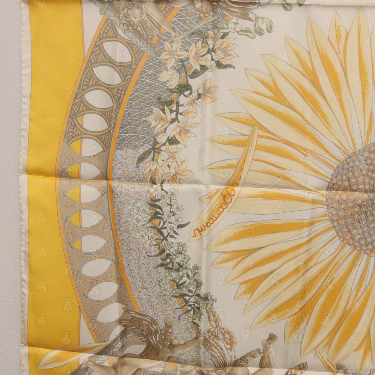 HERMES Carre 90 Scarf Silk Yellow Auth 198387M