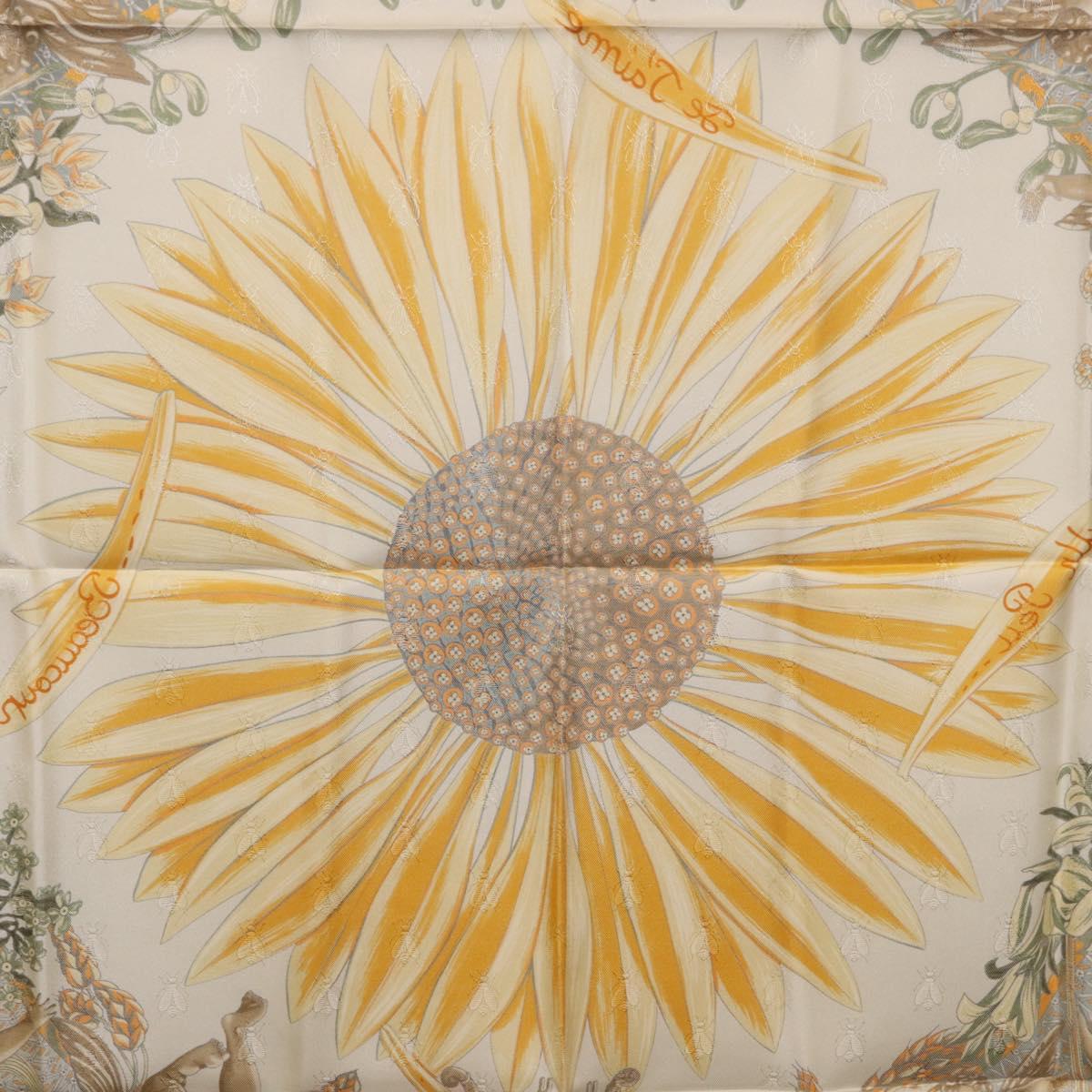 HERMES Carre 90 Scarf Silk Yellow Auth 198387M