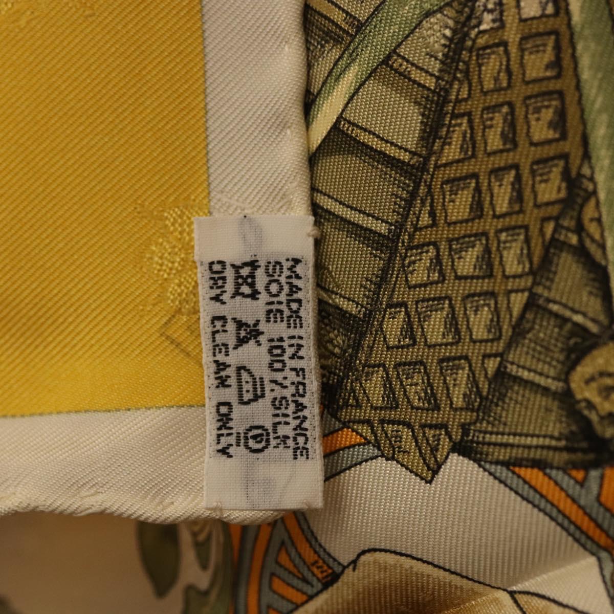 HERMES Carre 90 Scarf Silk Yellow Auth 198387M