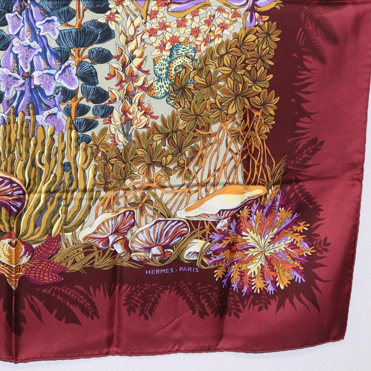 HERMES Carre 90 Scarf Silk Bordeaux Auth 198389M